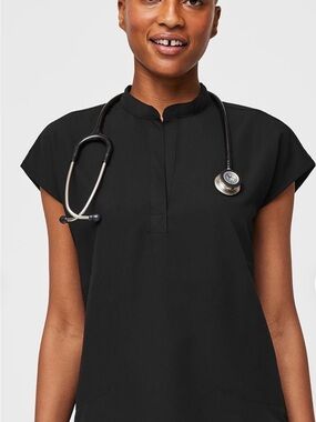 Figs Black Medical Tunic Top